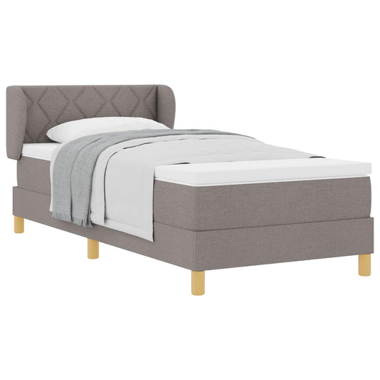 vidaXL Κρεβάτι με ελατήρια με κεφαλάρι Taupe 90 x 200 cm ύφασμα