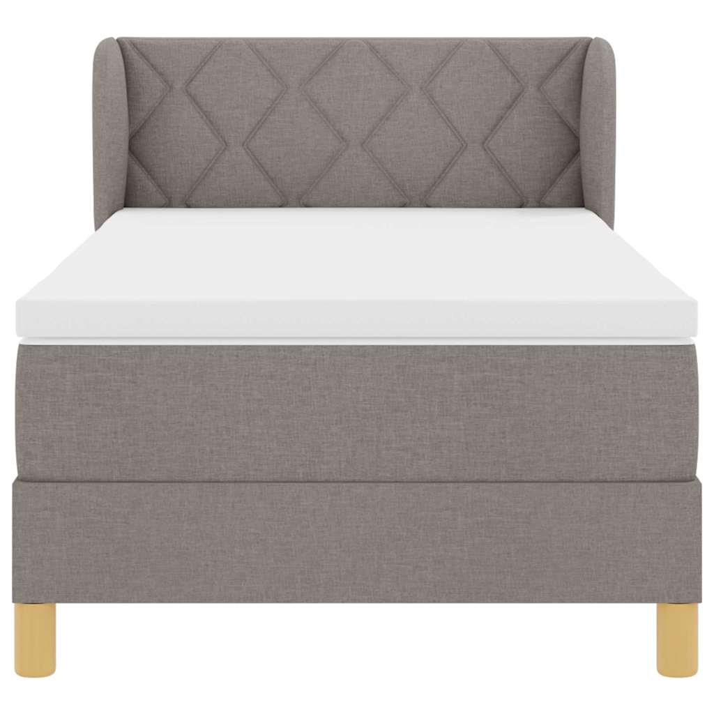 vidaXL Κρεβάτι με Ελατήρια και Στρώμα Κρεμ 90x200 εκ Υφασμα Taupe