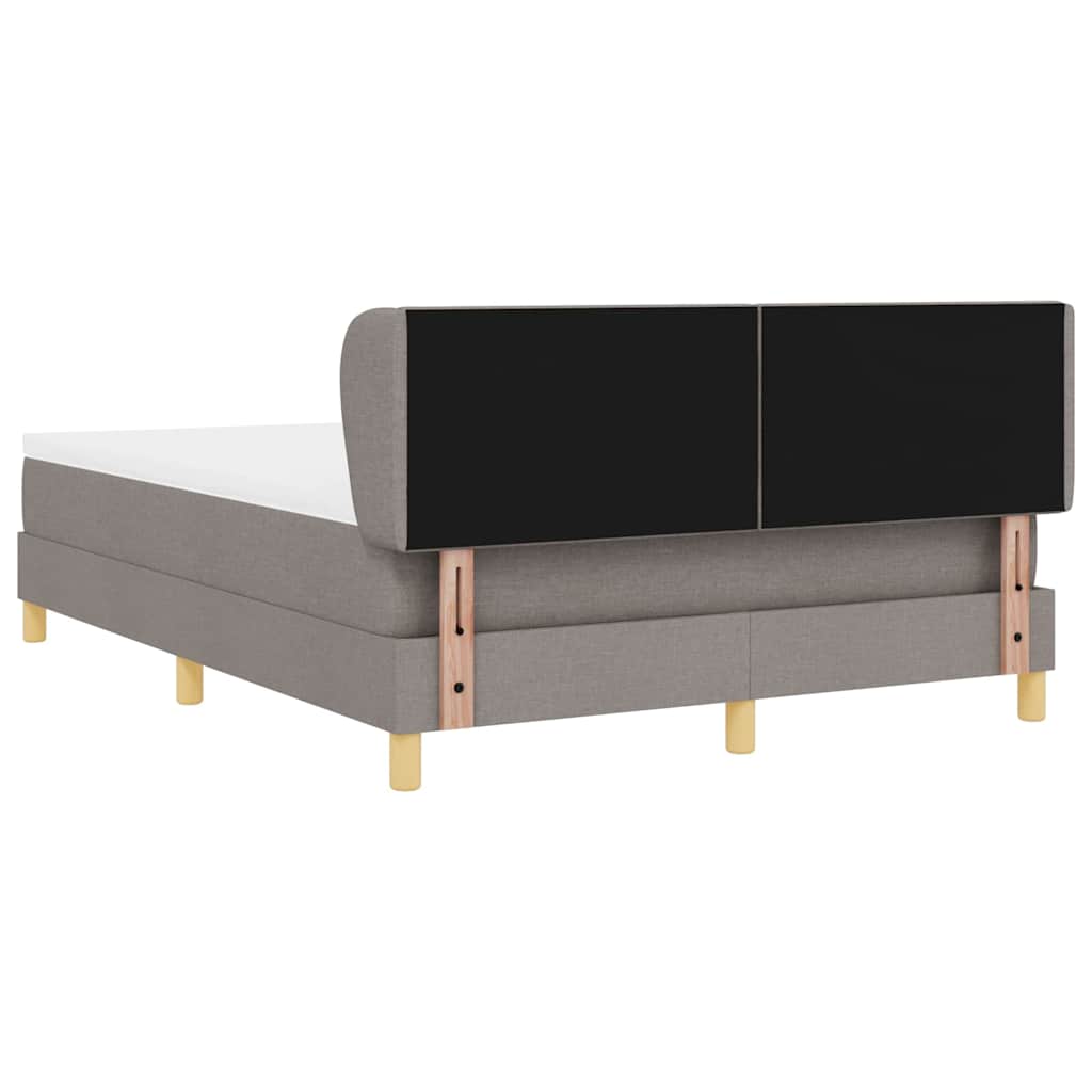 vidaXL Κρεβάτι με ελατήρια με κεφαλάρι Taupe 140 x 190 cm ύφασμα