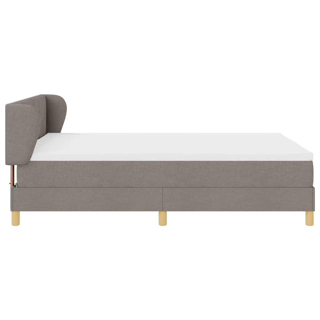 vidaXL Κρεβάτι με ελατήρια με κεφαλάρι Taupe 140 x 190 cm ύφασμα