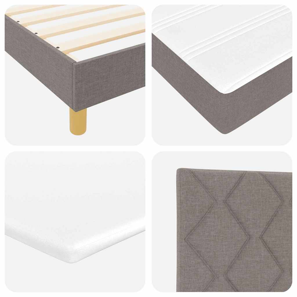 vidaXL Κρεβάτι με ελατήρια με κεφαλάρι Taupe 140 x 200 cm ύφασμα