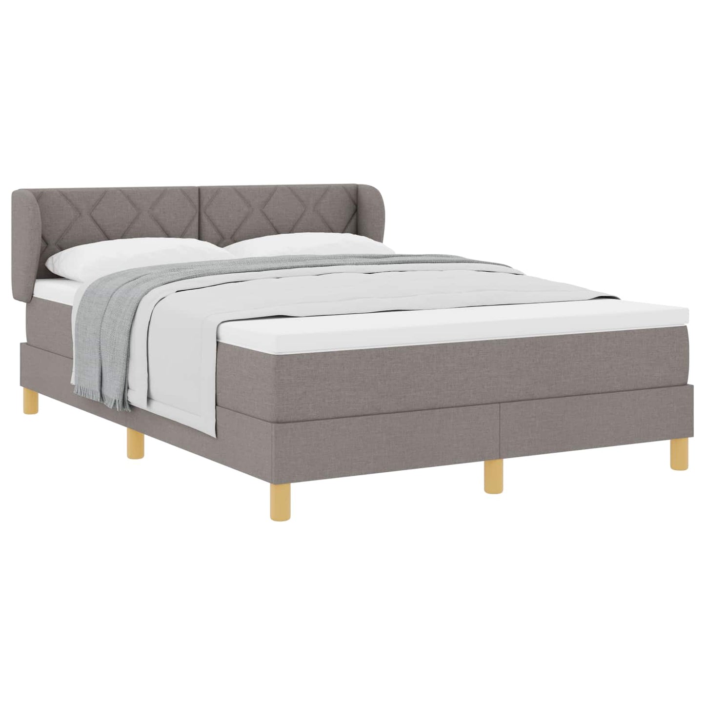 vidaXL Κρεβάτι με ελατήρια με κεφαλάρι Taupe 140 x 200 cm ύφασμα