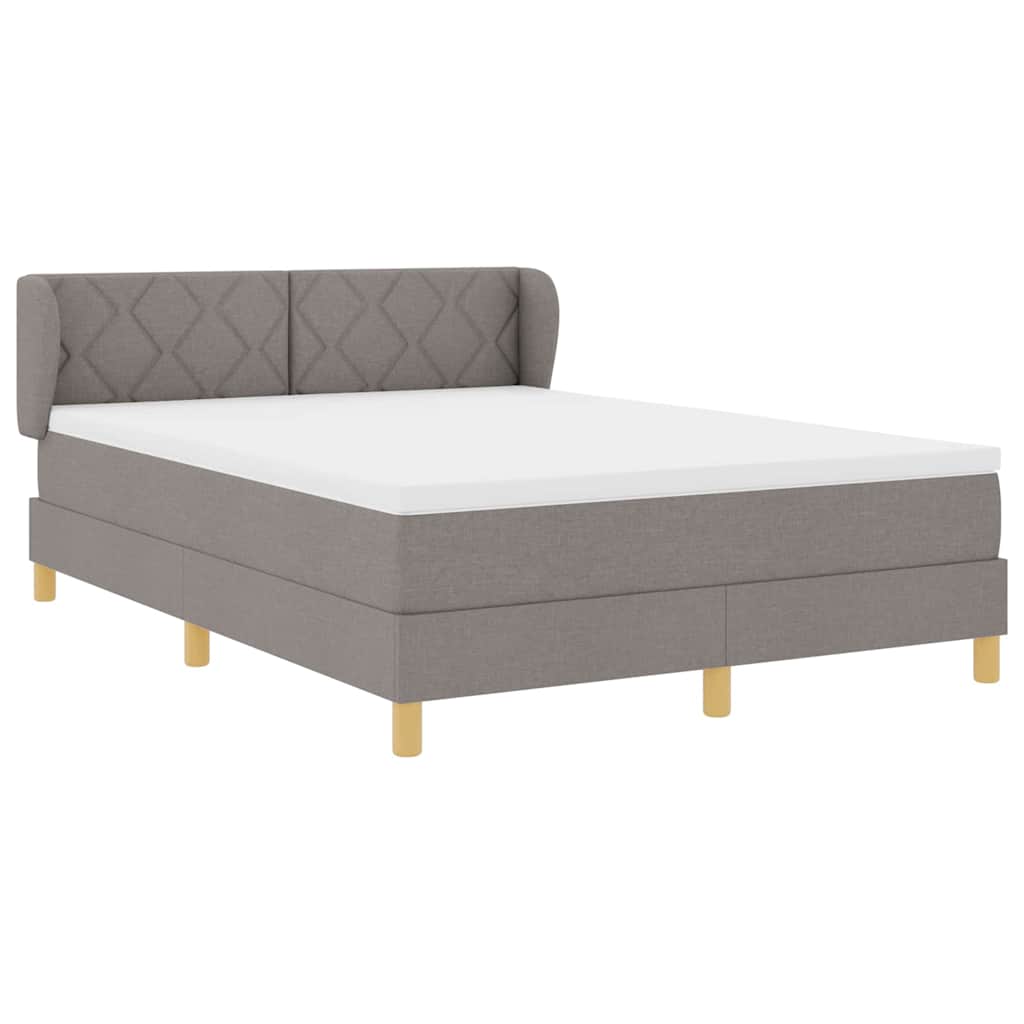 vidaXL Κρεβάτι με ελατήρια με κεφαλάρι Taupe 140 x 200 cm ύφασμα