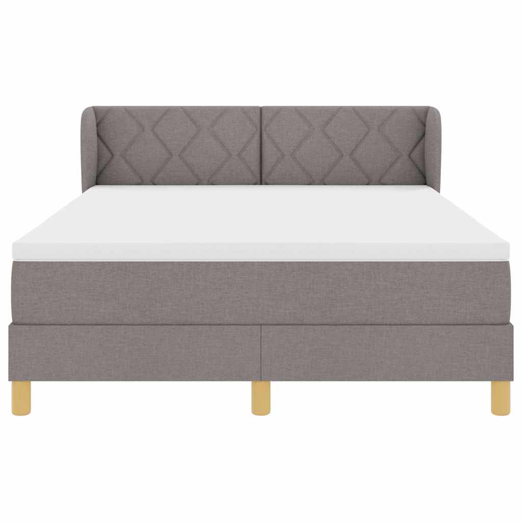 vidaXL Κρεβάτι με ελατήρια με κεφαλάρι Taupe 140 x 200 cm ύφασμα