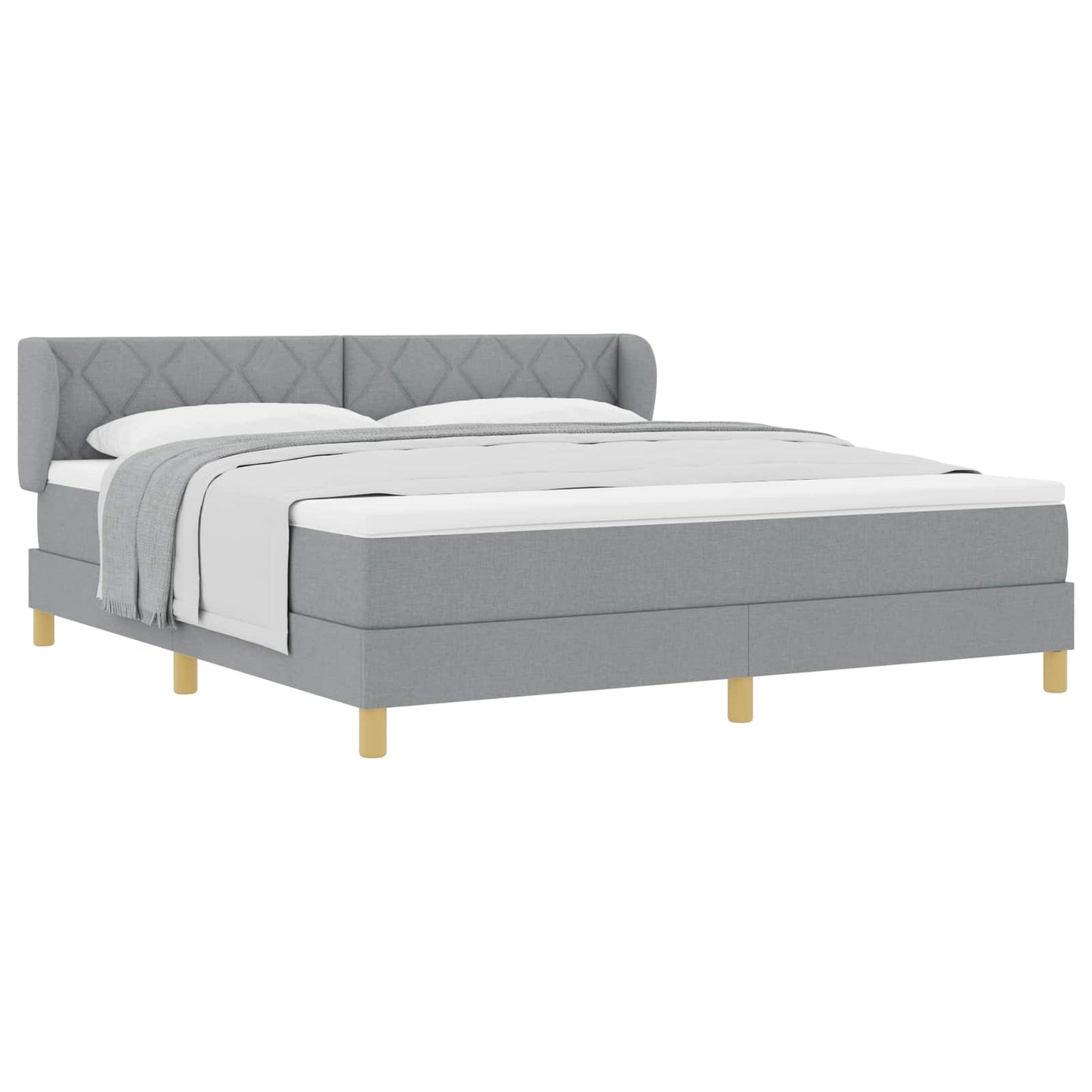 vidaXL Κρεβάτι με ελατήρια Ανοιχτό γκρι 180 x 200 cm ύφασμα