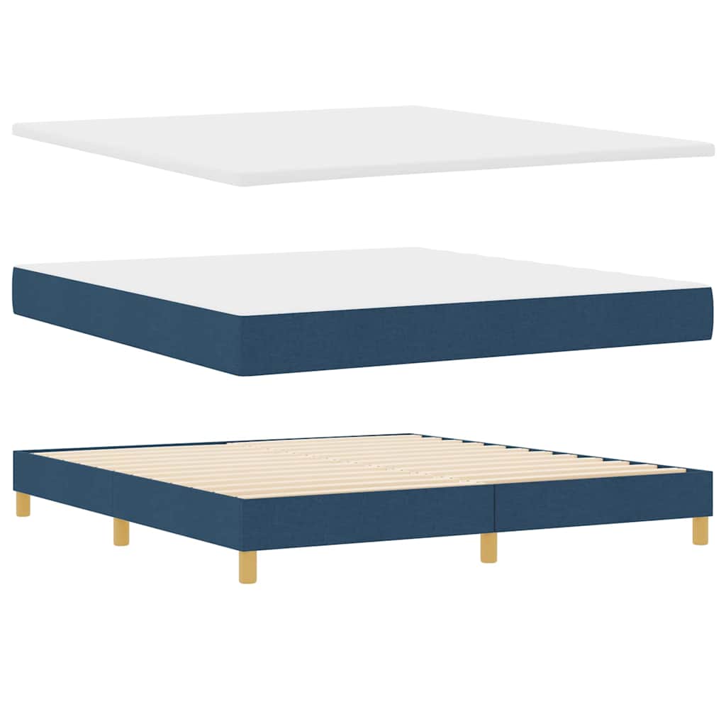 vidaXL Κρεβάτι με ελατήρια με κεφαλάρι Μπλε 180 x 200 cm ύφασμα