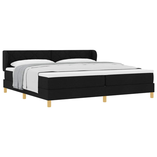 vidaXL Κρεβάτι με ελατήρια με κεφαλάρι Μαύρο 200 x 200 cm ύφασμα