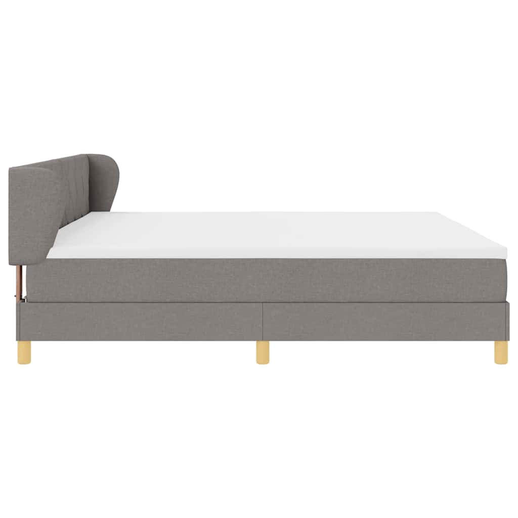 vidaXL Κρεβάτι με ελατήρια με κεφαλάρι Taupe 200 x 200 cm ύφασμα
