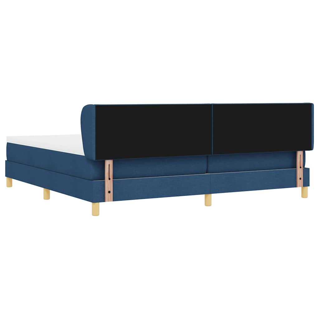 vidaXL Κρεβάτι με ελατήρια με κεφαλάρι Μπλε 200 x 200 cm ύφασμα