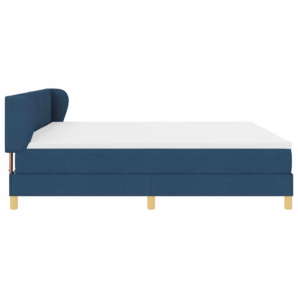 vidaXL Κρεβάτι με ελατήρια με κεφαλάρι Μπλε 200 x 200 cm ύφασμα