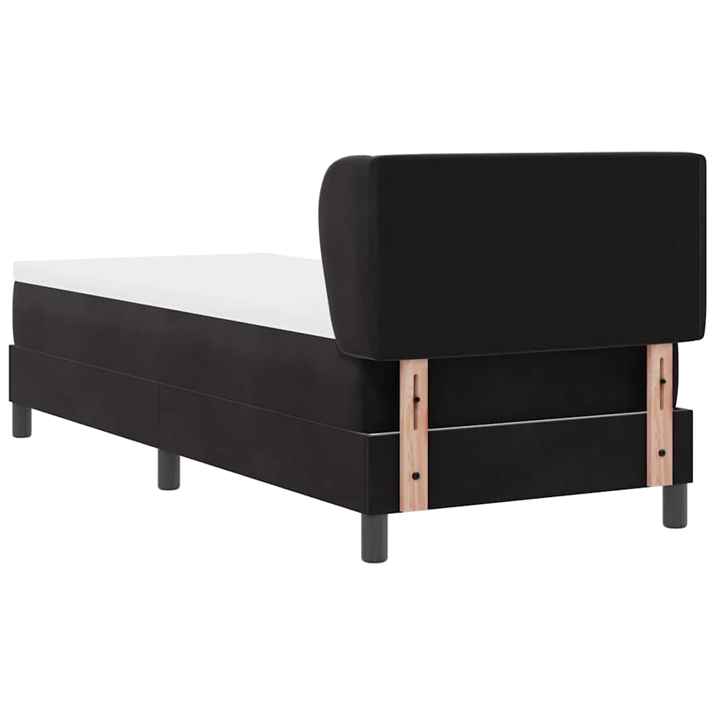 vidaXL Κρεβάτι με ελατήρια με κεφαλάρι Μαύρο 80 x 200 cm Βελούδο