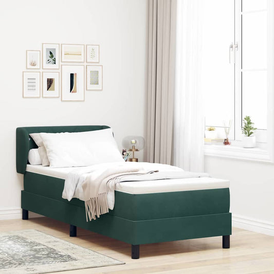 vidaXL Κρεβάτι με ελατήρια Σκούρο πράσινο 80 x 200 cm Βελούδο