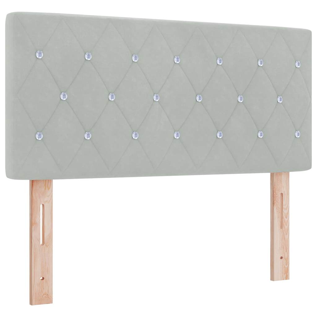 vidaXL Κρεβάτι με ελατήρια Ανοιχτό γκρι 100 x 200 cm Βελούδο