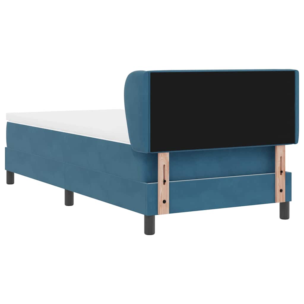 vidaXL Κρεβάτι με ελατήρια Σκούρο Μπλε 100 x 200 cm Βελούδο