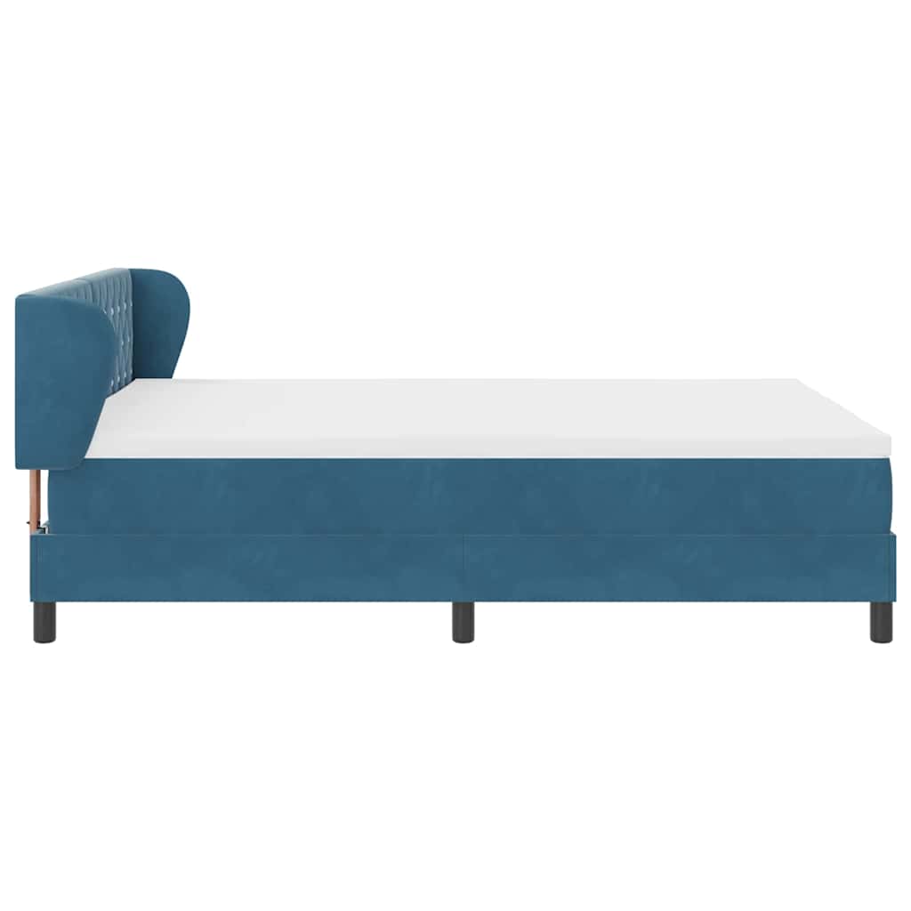 vidaXL Κρεβάτι με ελατήρια Σκούρο Μπλε 140 x 190 cm Βελούδο