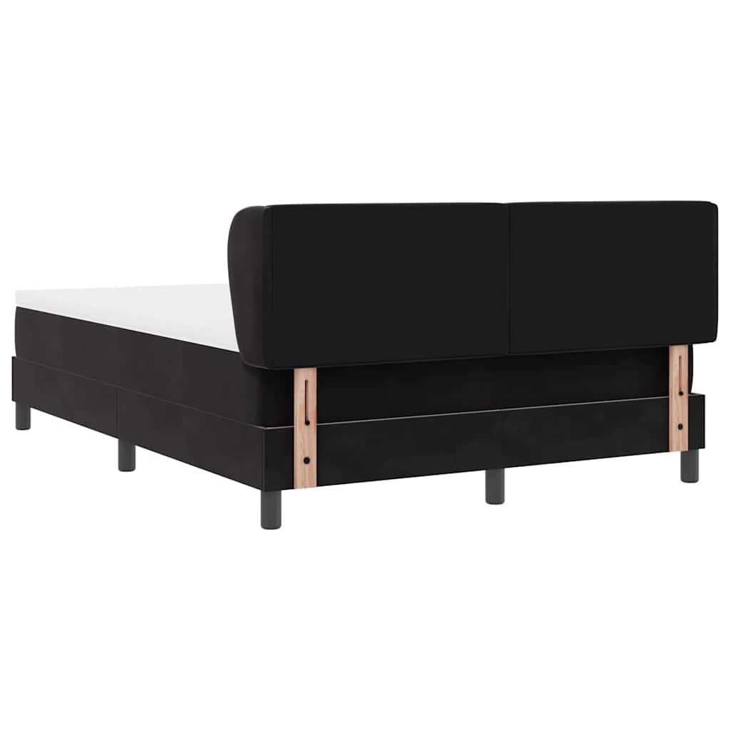vidaXL Κρεβάτι με ελατήρια με κεφαλάρι Μαύρο 140 x 200 cm Βελούδο
