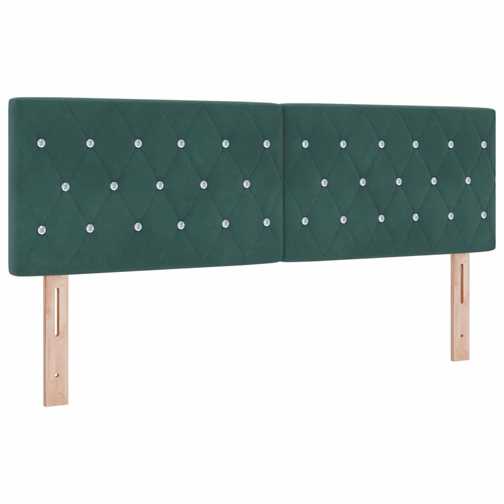 vidaXL Κρεβάτι με ελατήρια Σκούρο πράσινο 140 x 200 cm Βελούδο