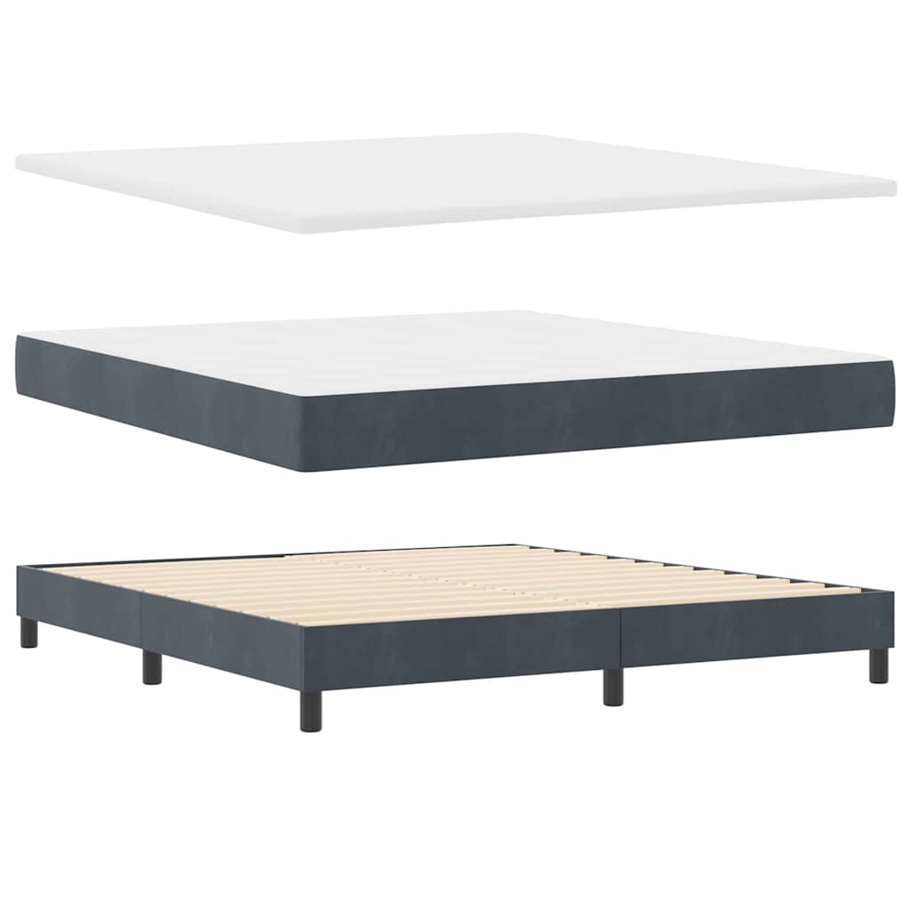 vidaXL Κρεβάτι με ελατήρια Σκούρο γκρι 180 x 200 cm Βελούδο