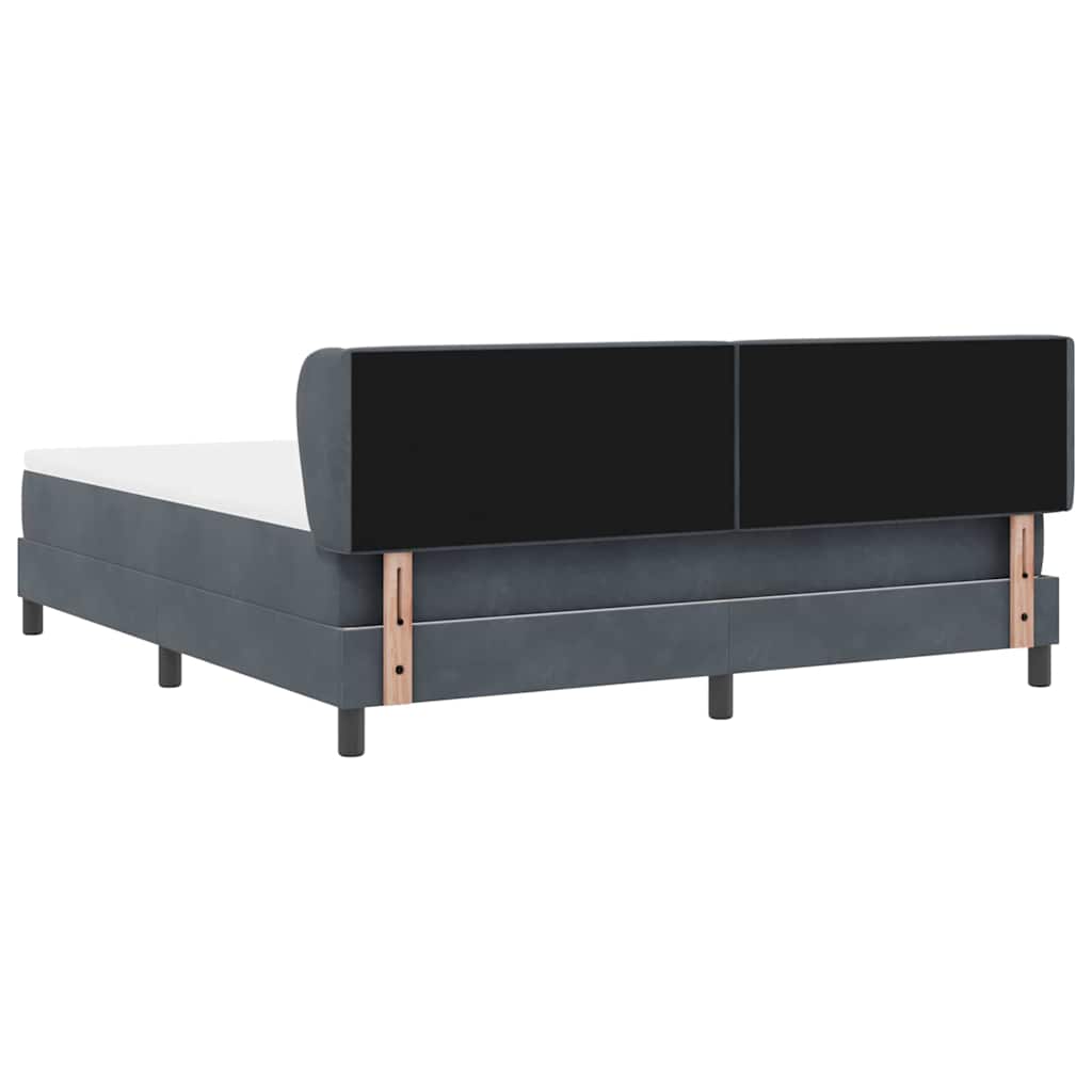 vidaXL Κρεβάτι με ελατήρια Σκούρο γκρι 180 x 200 cm Βελούδο