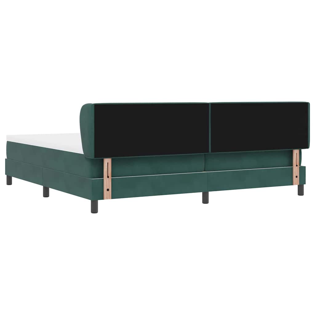 vidaXL Κρεβάτι με ελατήρια Σκούρο πράσινο 200 x 200 cm Βελούδο