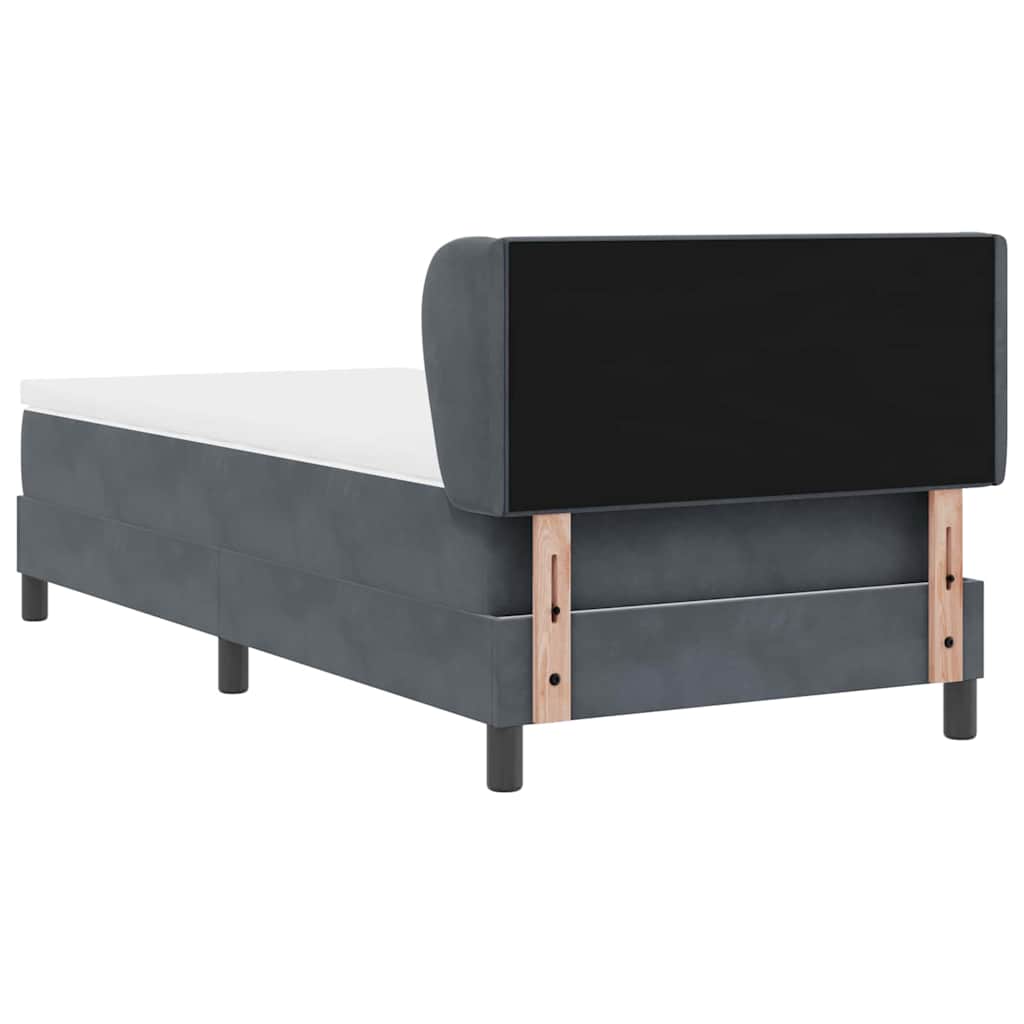 Κρεβάτι Box Spring με Στρώμα vidaXL Γκρι 90x190 εκ. Βελούδο