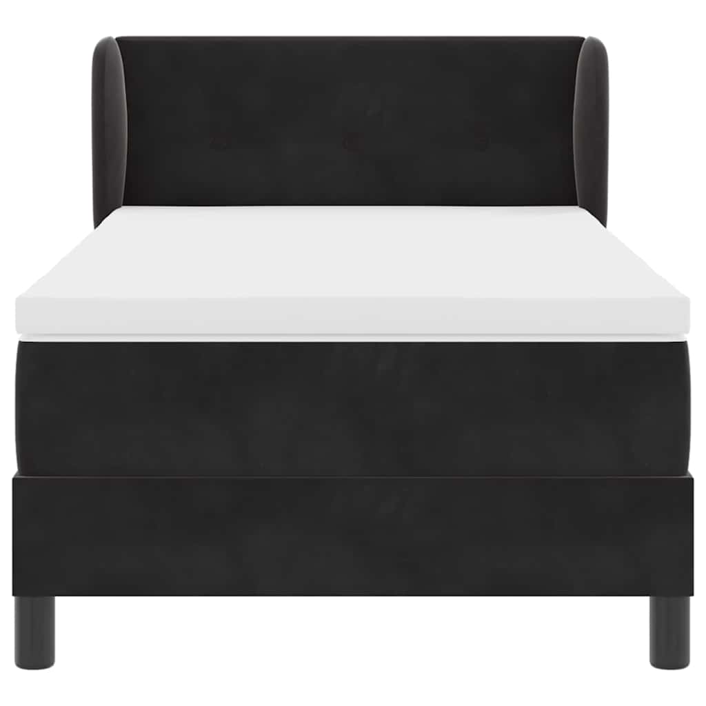 vidaXL Κρεβάτι με ελατήρια με στρώμα Μαύρο 100 x 200 cm Βελούδο