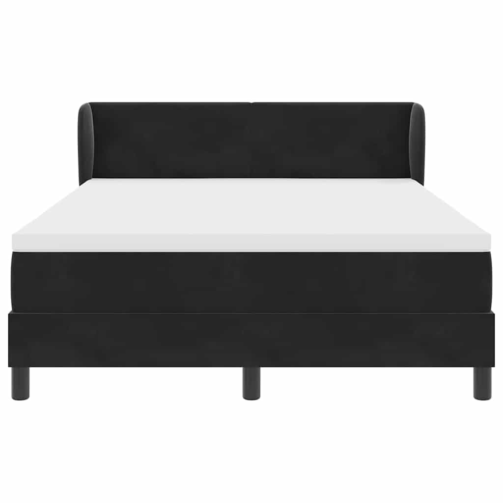 vidaXL Κρεβάτι με ελατήρια με στρώμα Μαύρο 140 x 190 cm Βελούδο