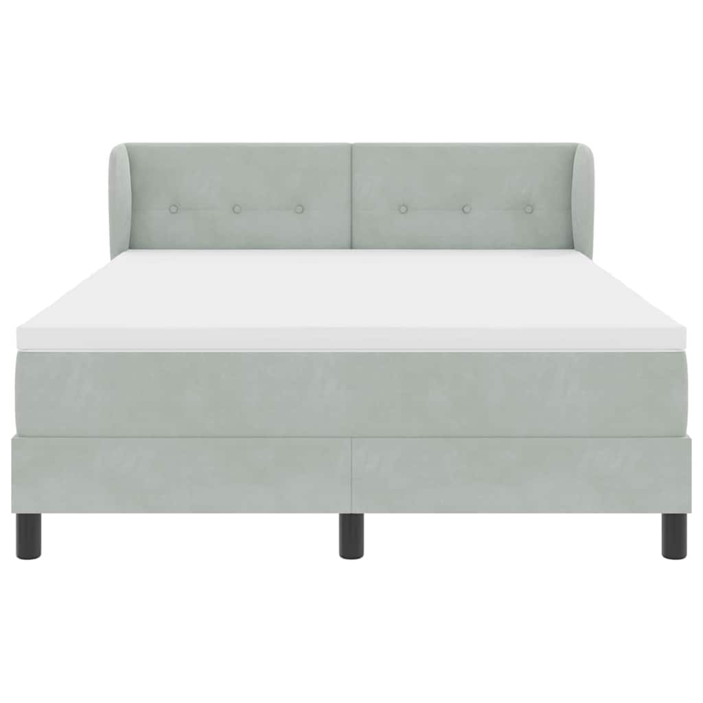 vidaXL Κρεβάτι με ελατήρια Ανοιχτό γκρι 160 x 200 cm Βελούδο