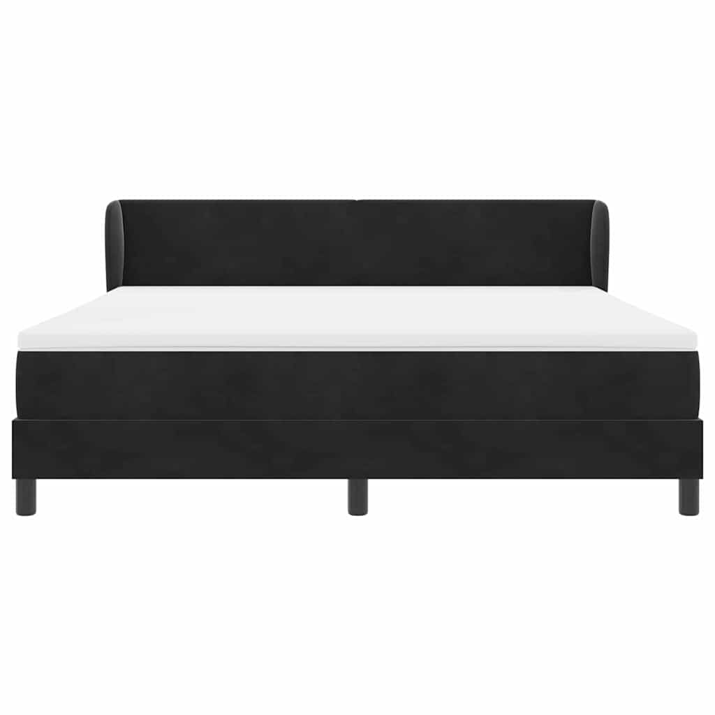 vidaXL Κρεβάτι με ελατήρια με στρώμα Μαύρο 180 x 200 cm Βελούδο