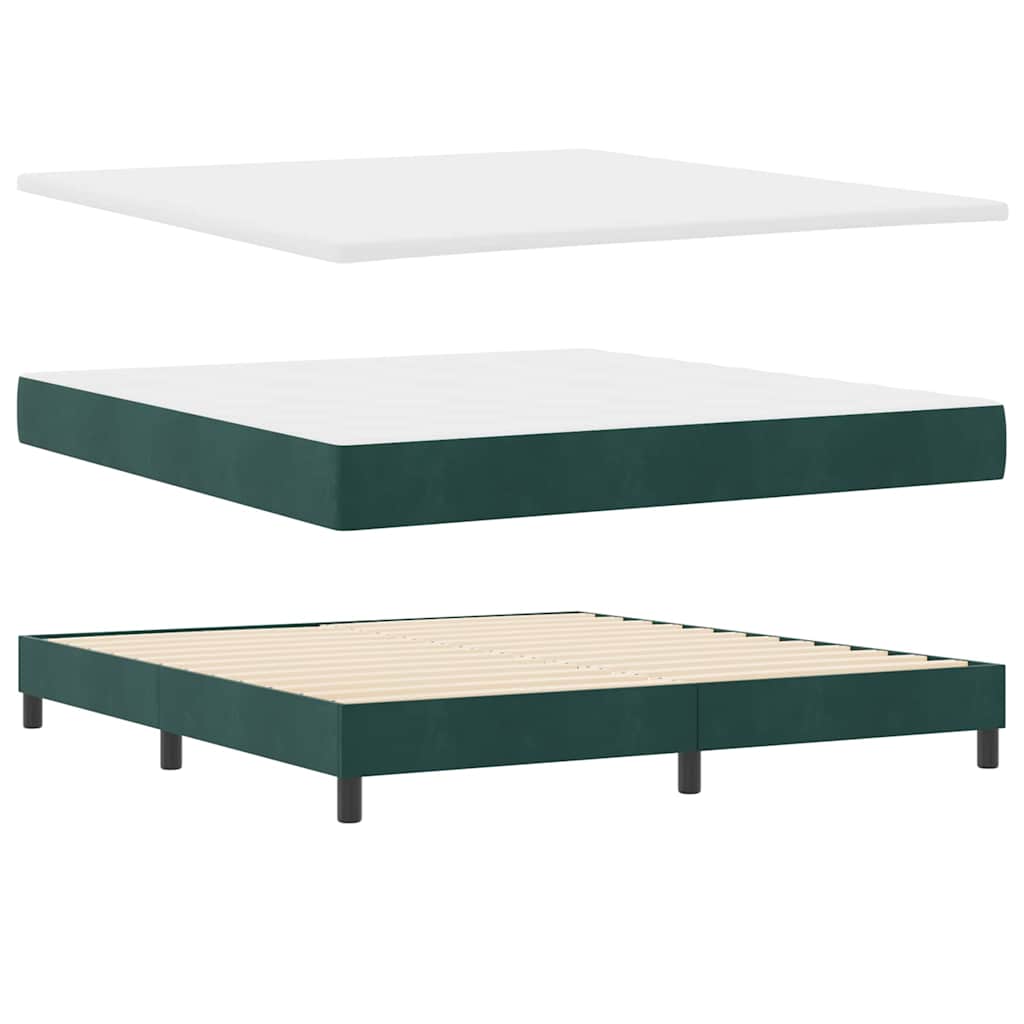 vidaXL Κρεβάτι με ελατήρια Σκούρο πράσινο 180 x 200 cm Βελούδο
