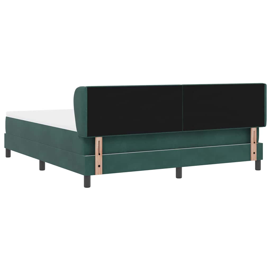 vidaXL Κρεβάτι με ελατήρια Σκούρο πράσινο 180 x 200 cm Βελούδο