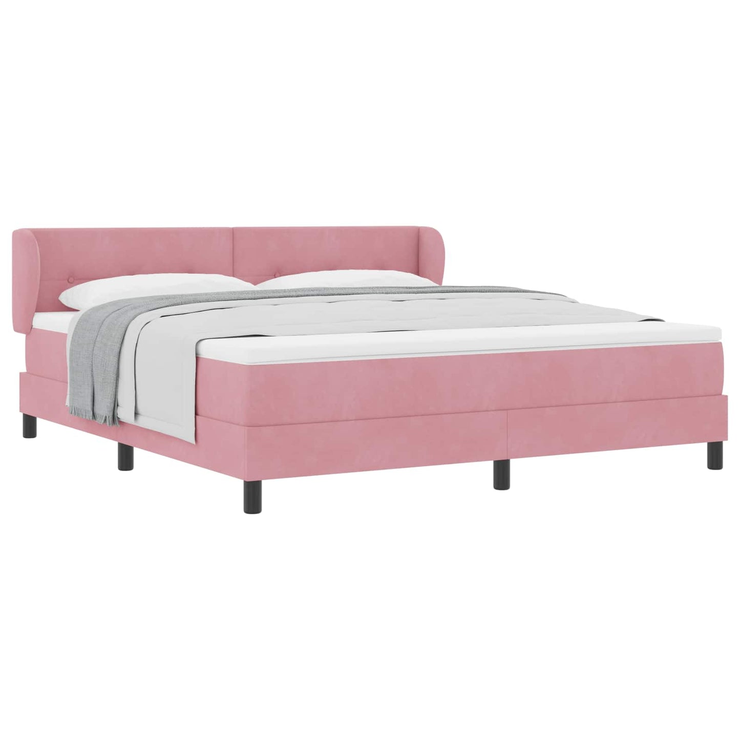 vidaXL Κρεβάτι με ελατήρια με κεφαλάρι Ροζ 180 x 200 cm Βελούδο