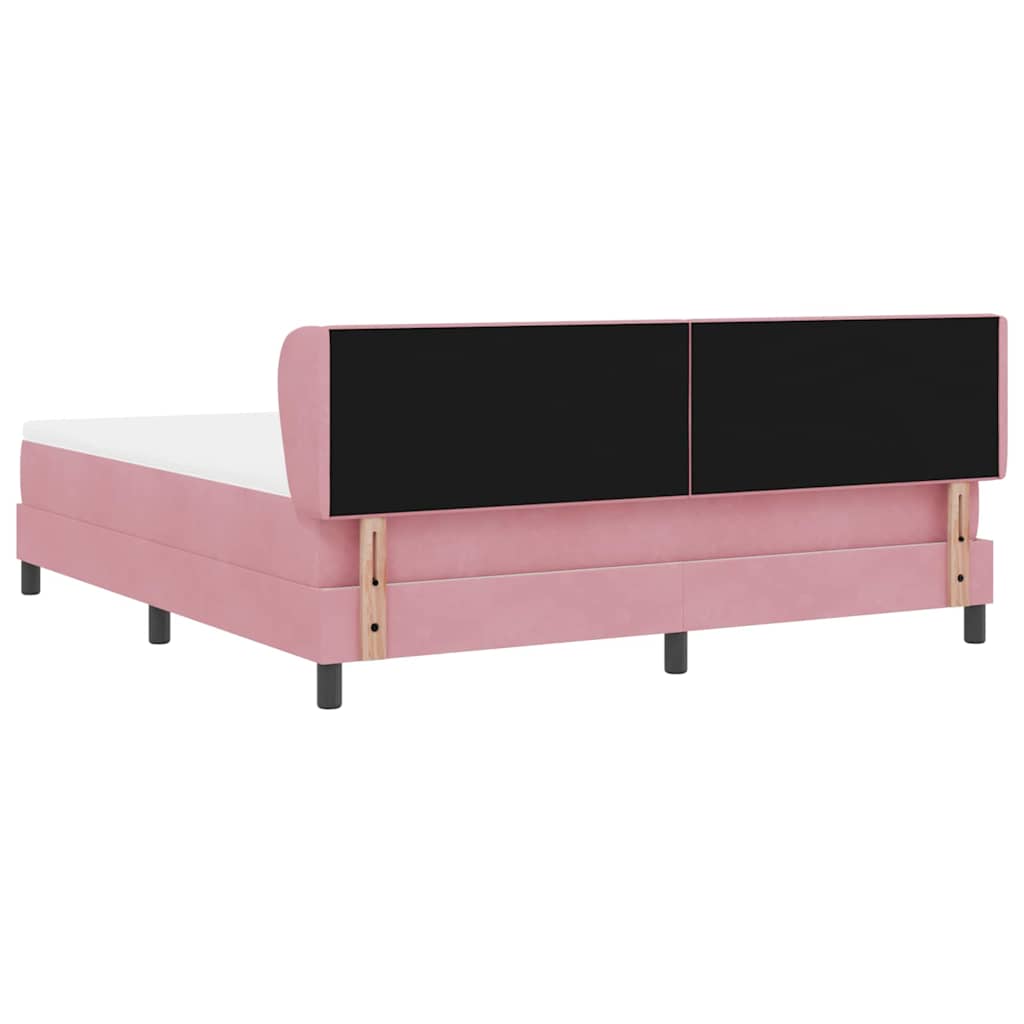 vidaXL Κρεβάτι με ελατήρια με κεφαλάρι Ροζ 180 x 200 cm Βελούδο