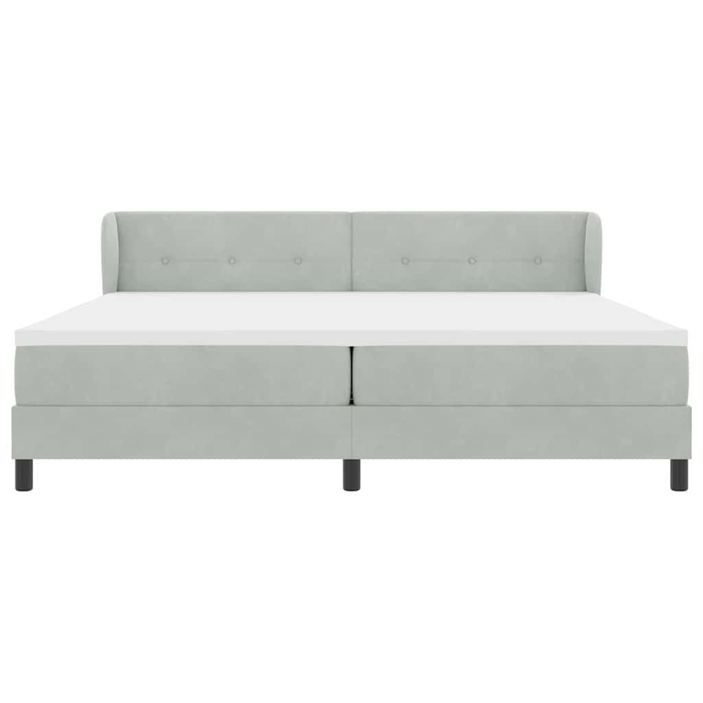 vidaXL Κρεβάτι με ελατήρια Ανοιχτό γκρι 200 x 200 cm Βελούδο
