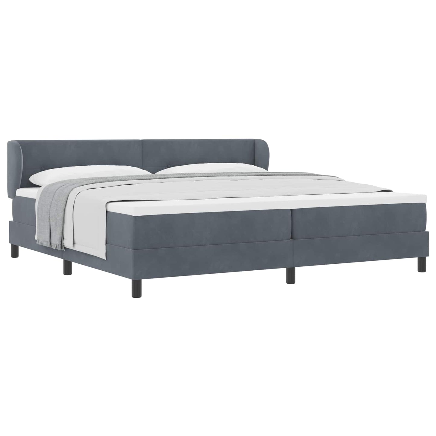 vidaXL Κρεβάτι με ελατήρια Σκούρο γκρι 200 x 200 cm Βελούδο