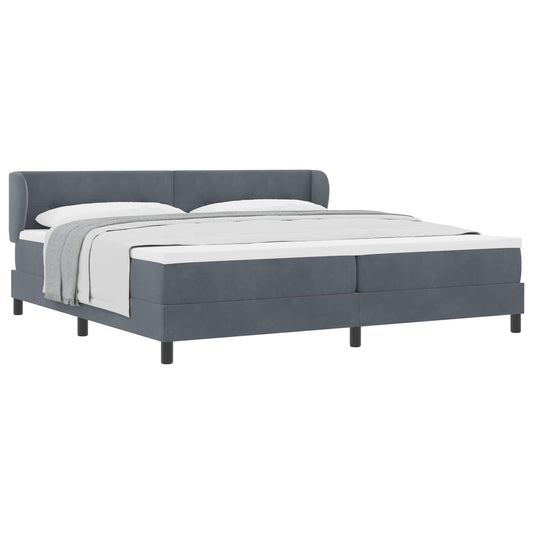 vidaXL Κρεβάτι με ελατήρια Σκούρο γκρι 200 x 200 cm Βελούδο