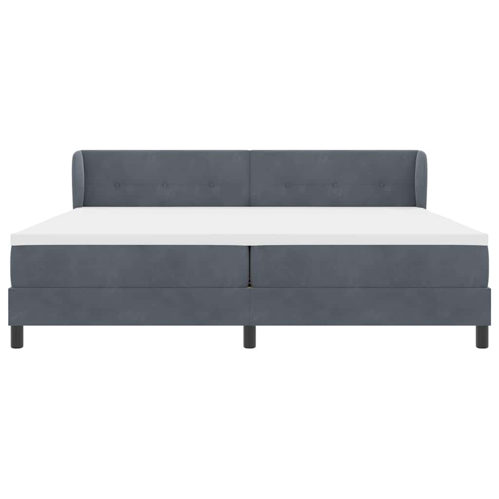 vidaXL Κρεβάτι με ελατήρια Σκούρο γκρι 200 x 200 cm Βελούδο