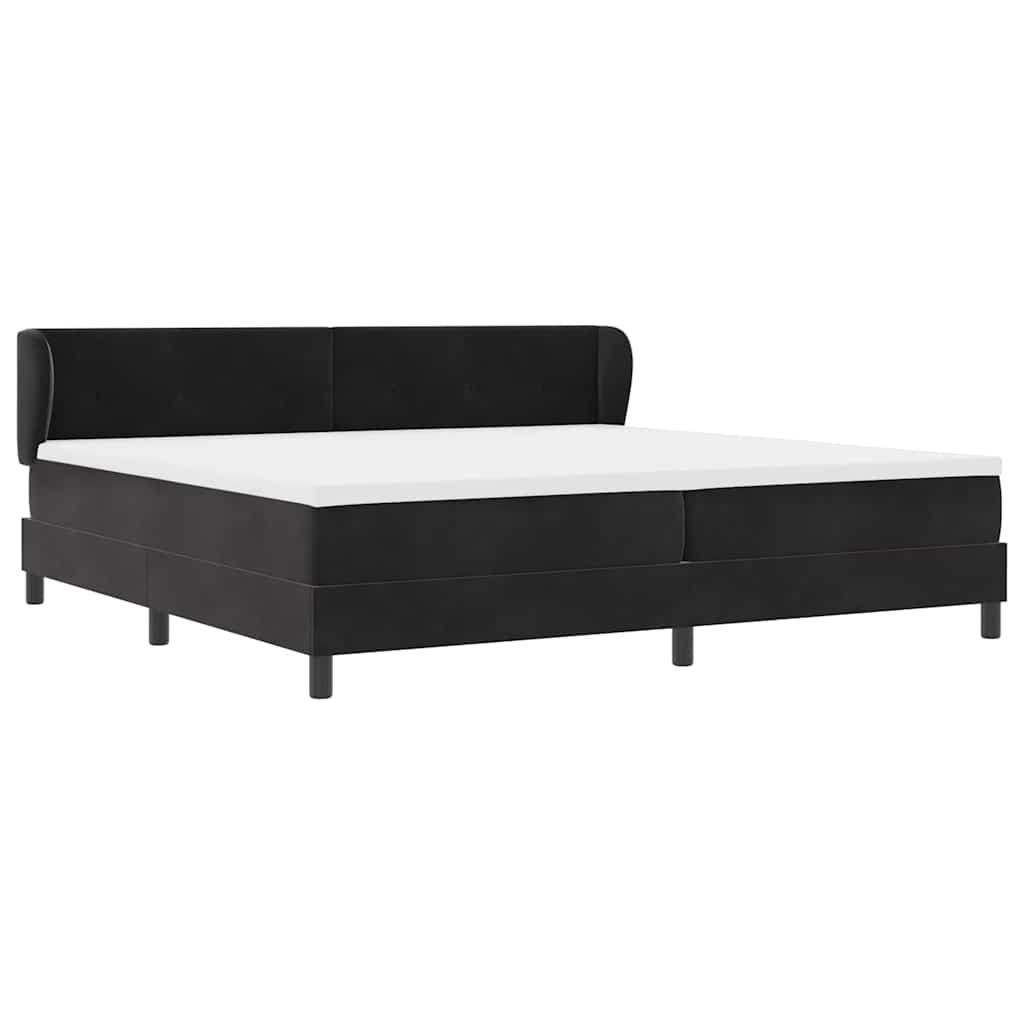 vidaXL Κρεβάτι με ελατήρια με κεφαλάρι Μαύρο 200 x 200 cm Βελούδο