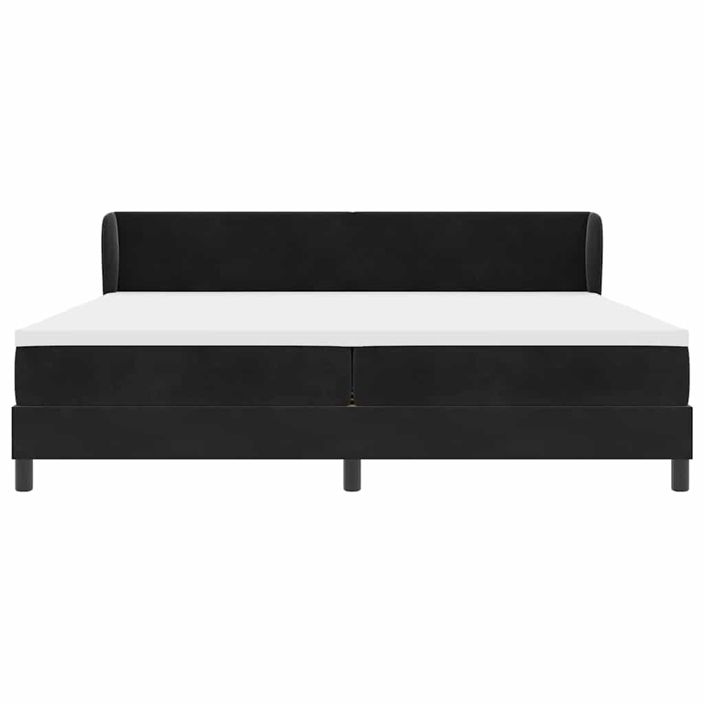 vidaXL Κρεβάτι με ελατήρια με κεφαλάρι Μαύρο 200 x 200 cm Βελούδο