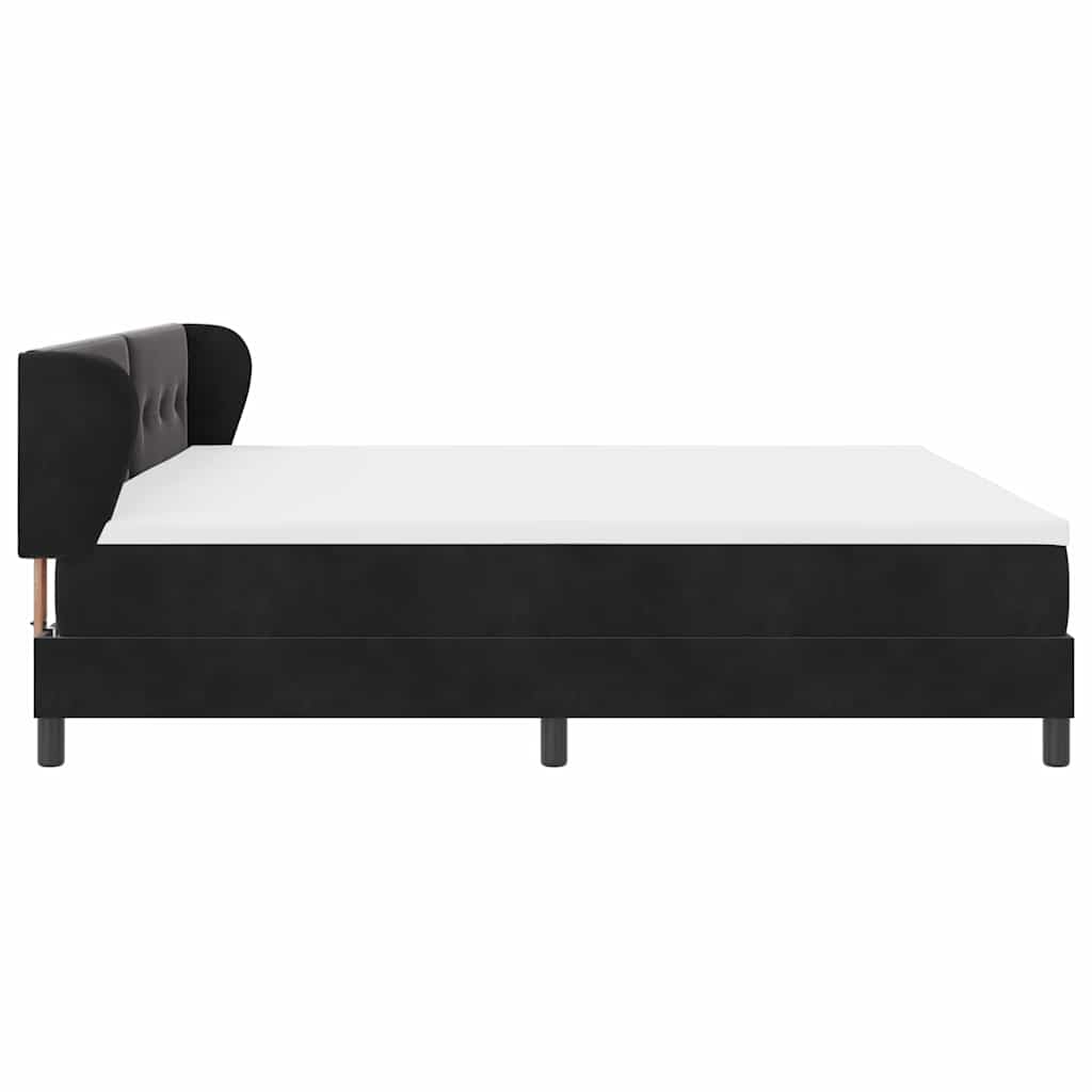 vidaXL Κρεβάτι με ελατήρια με κεφαλάρι Μαύρο 200 x 200 cm Βελούδο