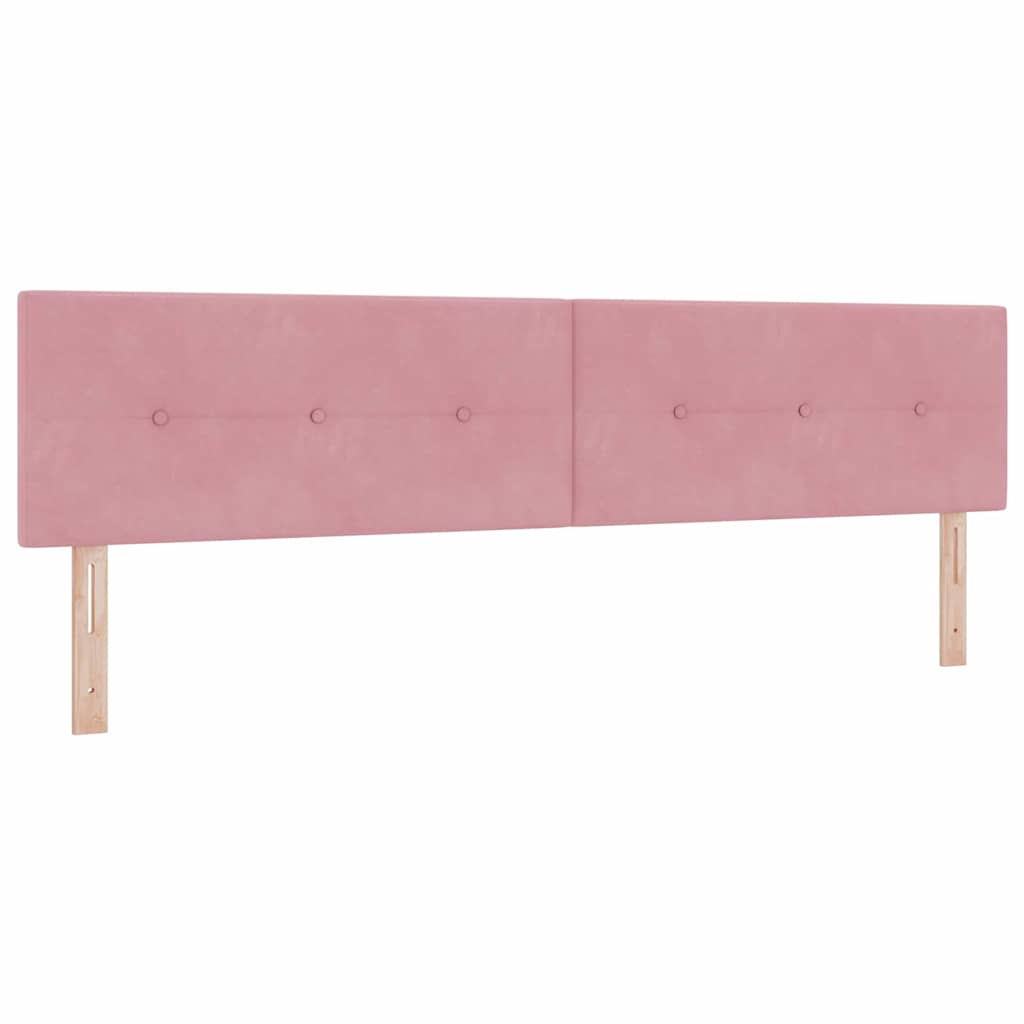 vidaXL Κρεβάτι με ελατήρια με κεφαλάρι Ροζ 200 x 200 cm Βελούδο