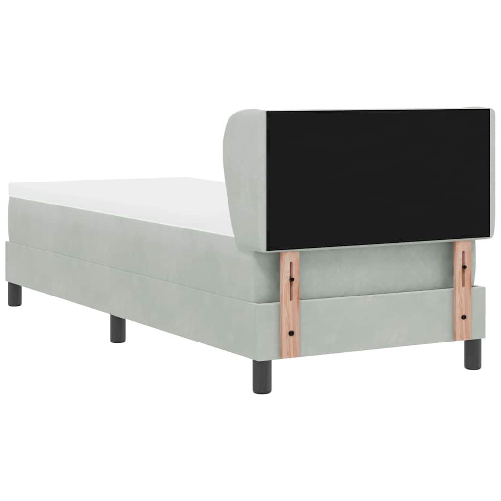 vidaXL Κρεβάτι με ελατήρια Ανοιχτό γκρι 80 x 200 cm Βελούδο