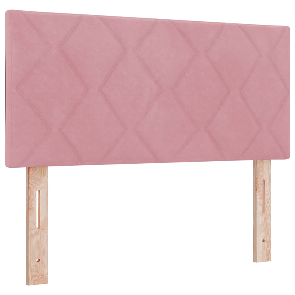 vidaXL Κρεβάτι με ελατήρια με κεφαλάρι Ροζ 90 x 200 cm Βελούδο