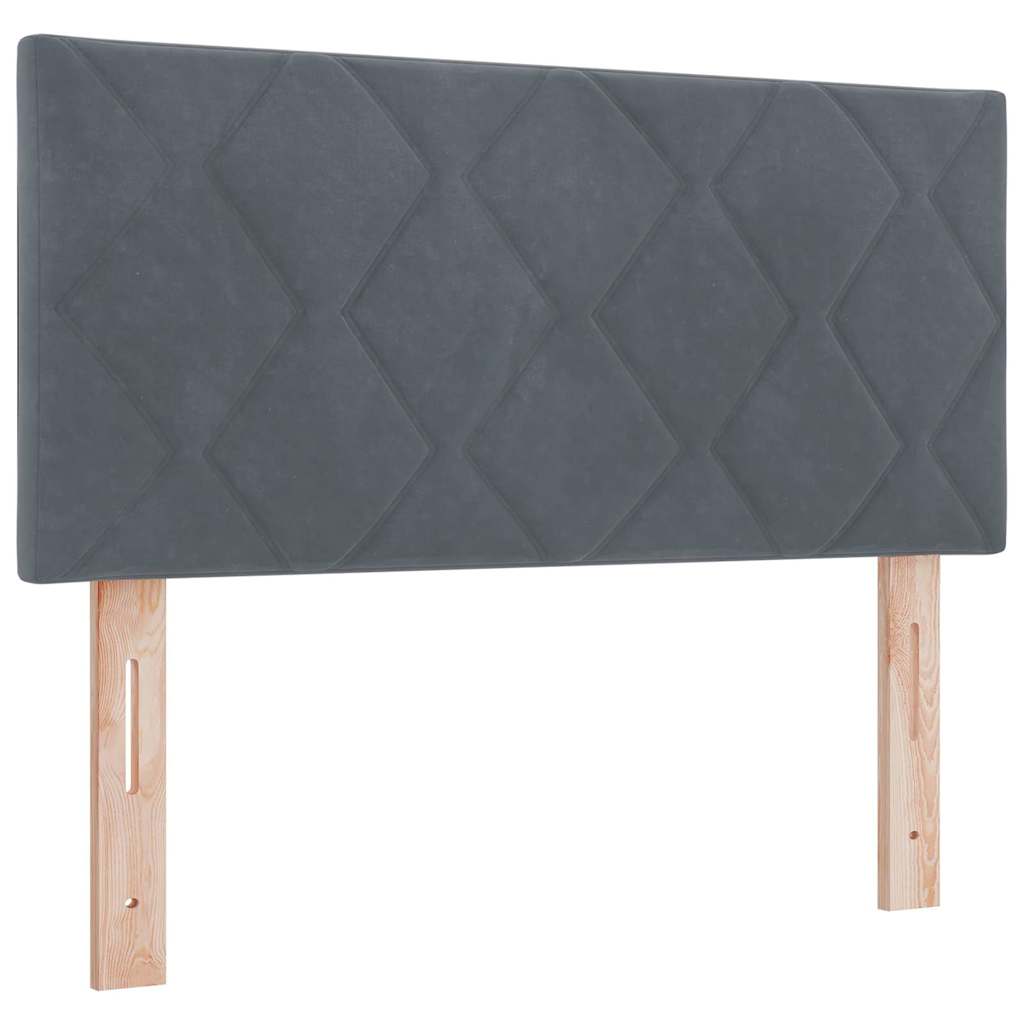 vidaXL Κρεβάτι με ελατήρια Σκούρο γκρι 100 x 200 cm Βελούδο