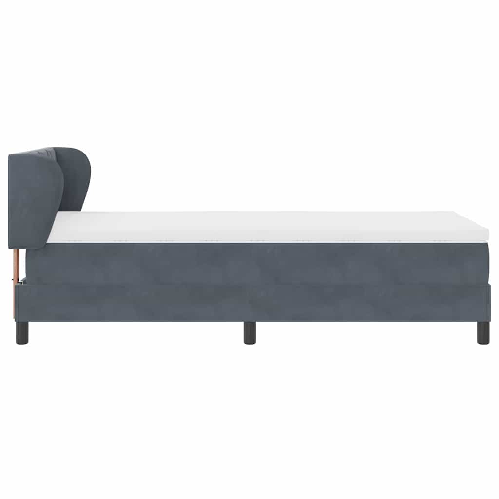 vidaXL Κρεβάτι με ελατήρια Σκούρο γκρι 100 x 200 cm Βελούδο