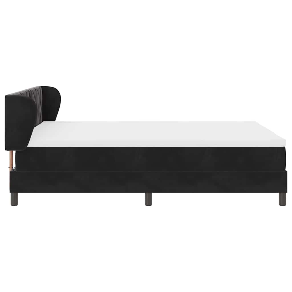 vidaXL Κρεβάτι με ελατήρια με κεφαλάρι Μαύρο 140 x 200 cm Βελούδο