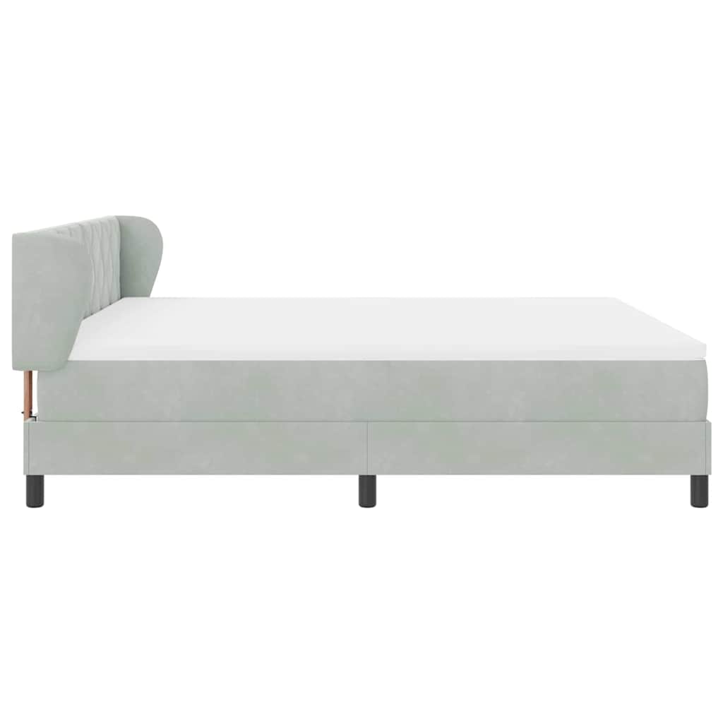 vidaXL Κρεβάτι με ελατήρια Ανοιχτό γκρι 180 x 200 cm Βελούδο