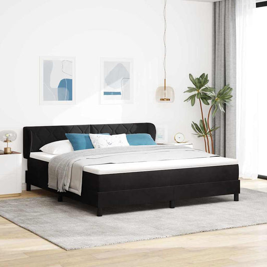vidaXL Κρεβάτι με ελατήρια με κεφαλάρι Μαύρο 180 x 200 cm Βελούδο