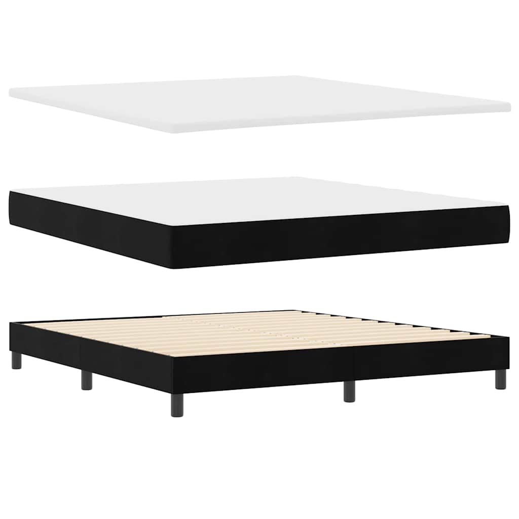 vidaXL Κρεβάτι με ελατήρια με κεφαλάρι Μαύρο 180 x 200 cm Βελούδο