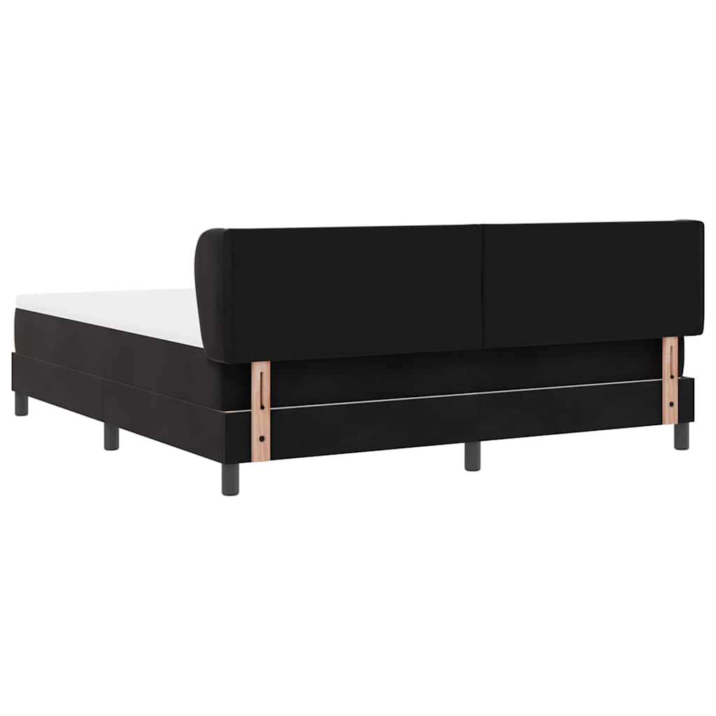 vidaXL Κρεβάτι με ελατήρια με κεφαλάρι Μαύρο 180 x 200 cm Βελούδο